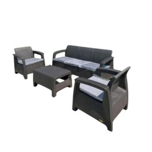 Stars Novara Rattan Plastik 3'lü Bahçe Mobilyası